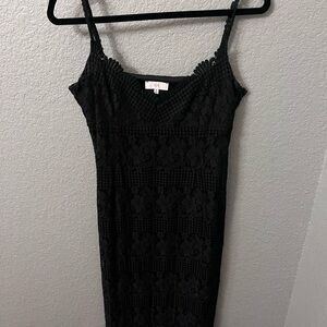 NSR Black Lace Midi Dress